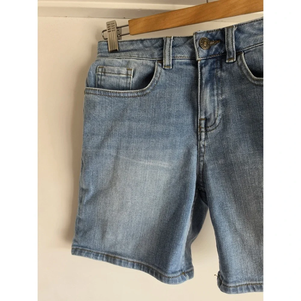 Fat Face Women's Shorts Size 6 Blue Solid Casual Cotton Chino Bermuda